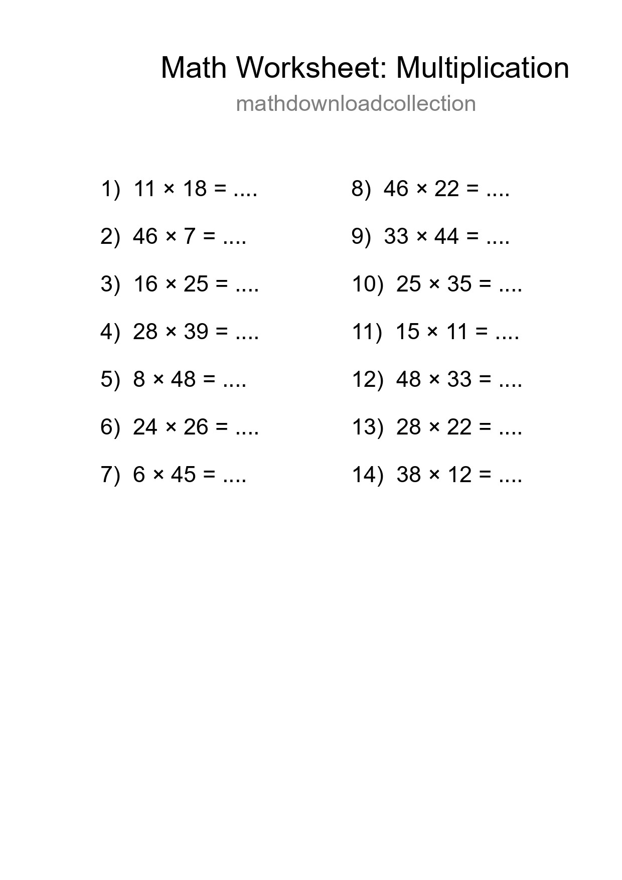 Free 14 Multiplication Math Worksheet For Grade 2 With Answers - Part 194
