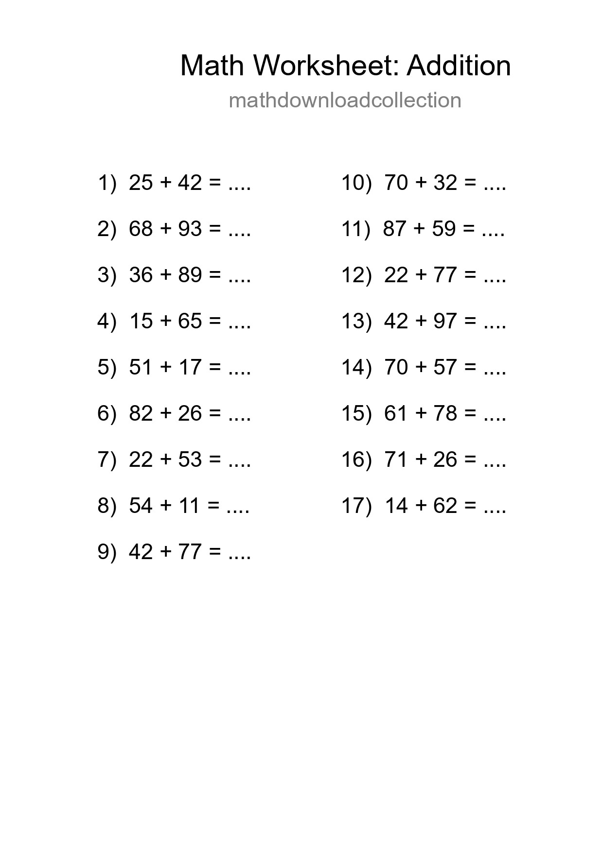 Free 17 Addition Math Worksheet For Grade 3 - Part 199