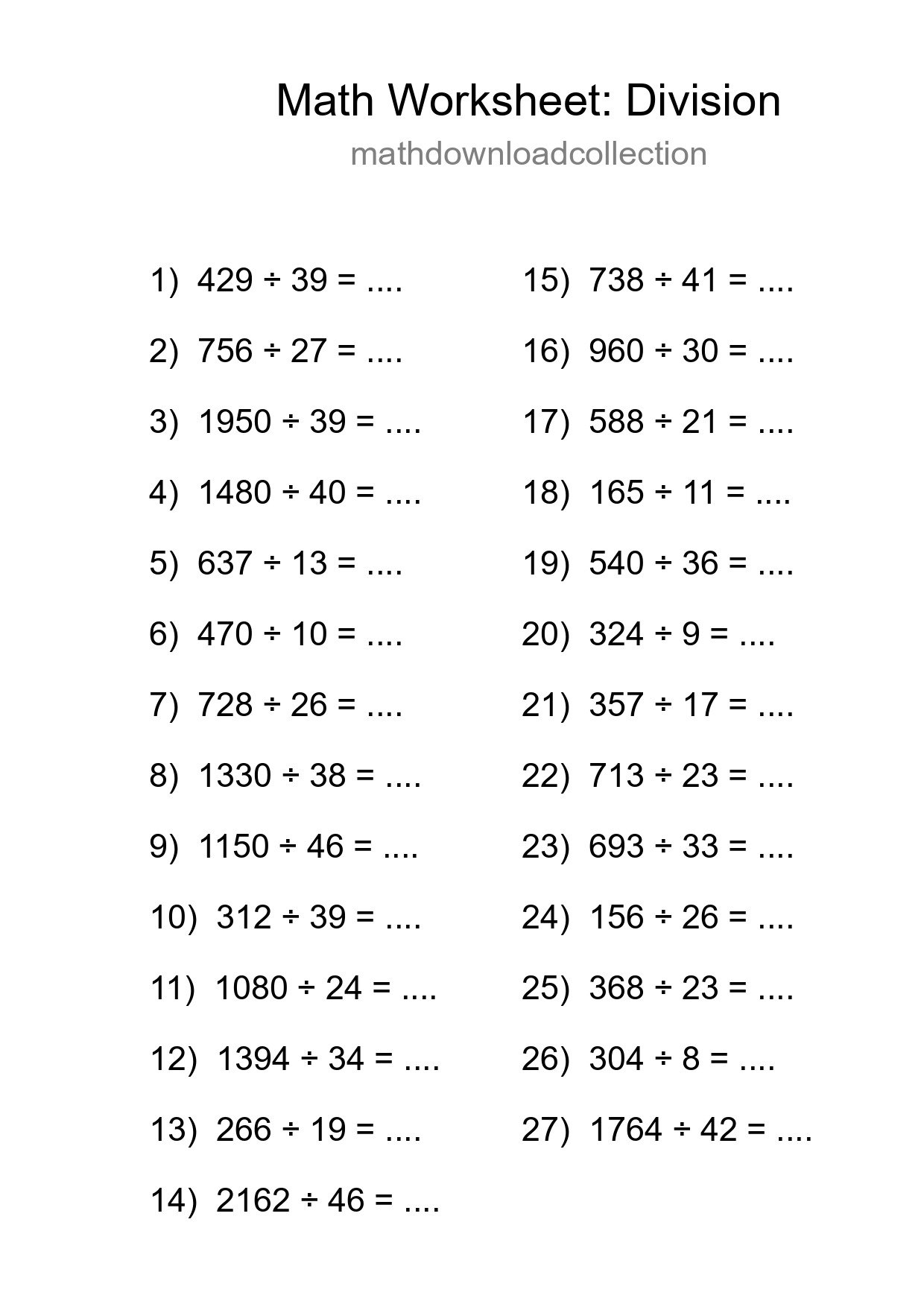 Free 27 Division Math Worksheet For Grade 2 With Answers - Part 147