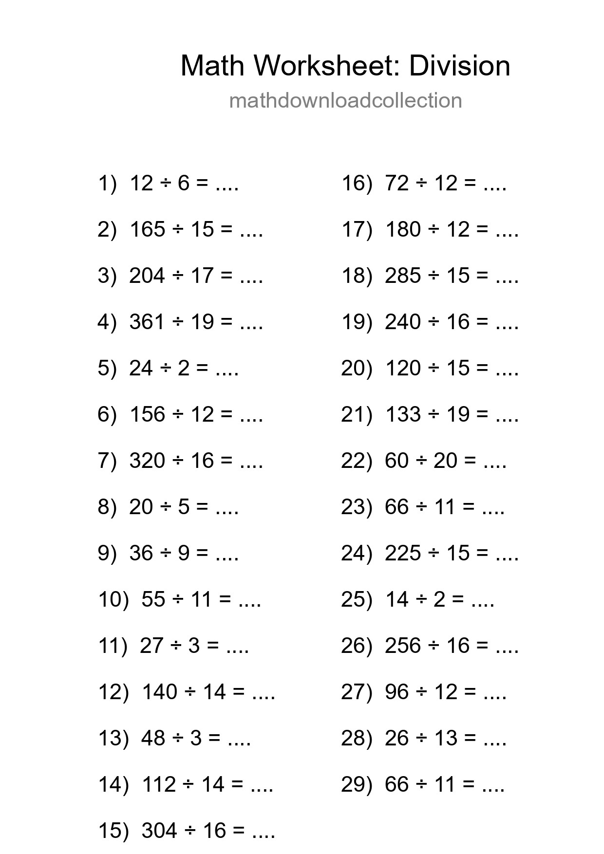Free 29 Division Math Worksheet For Grade 2 With Answers - Part 92