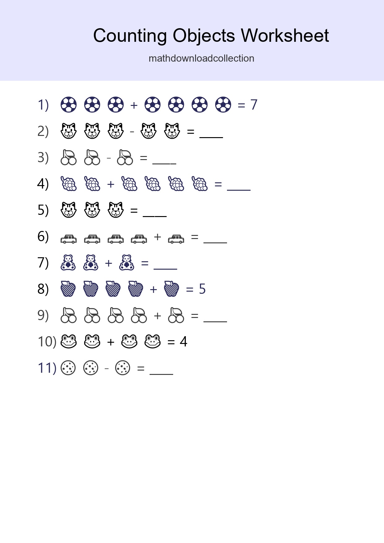 Free Counting Objects Worksheet For Kindergarten - Part 289