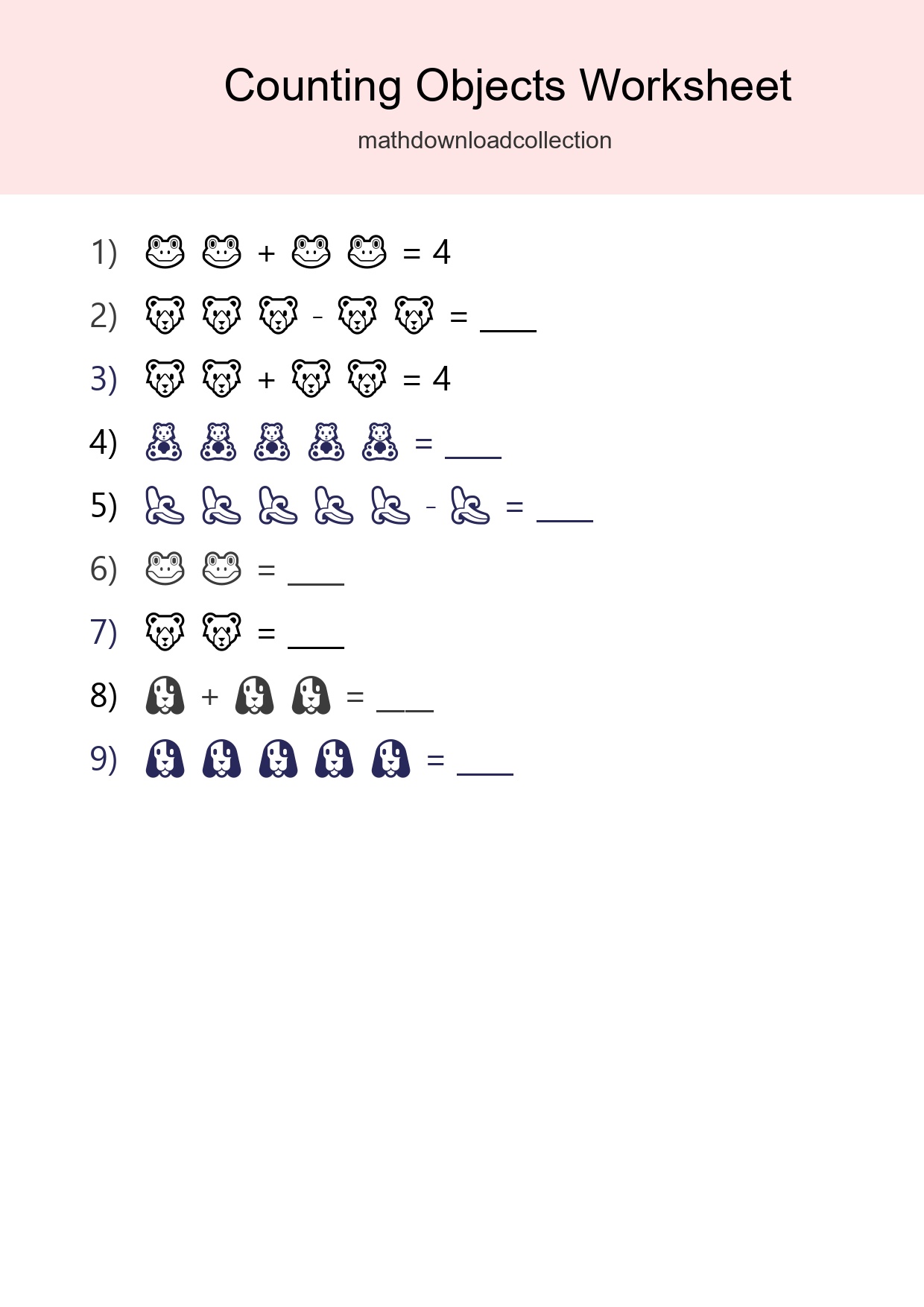 Free Counting Objects Worksheet For Pre-K - Part 102