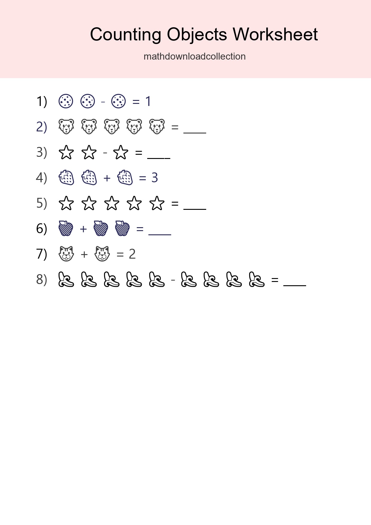 Free Counting Objects Worksheet For Pre-K - Part 157