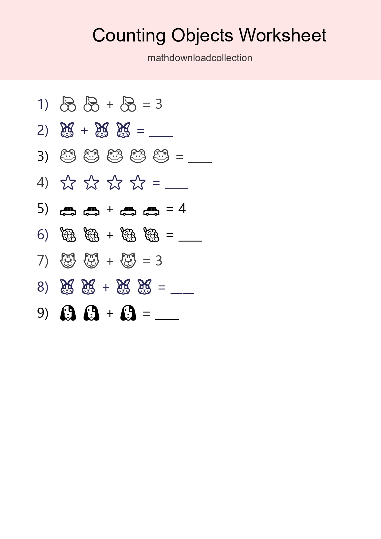 Free Counting Objects Worksheet For Pre-K - Part 190