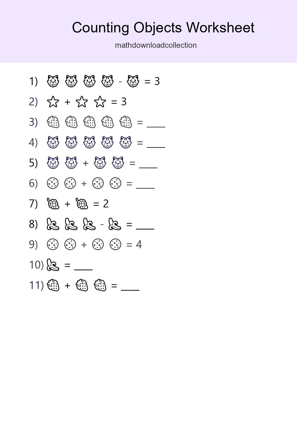 Free Counting Objects Worksheet For Pre-K Printable - Part 146