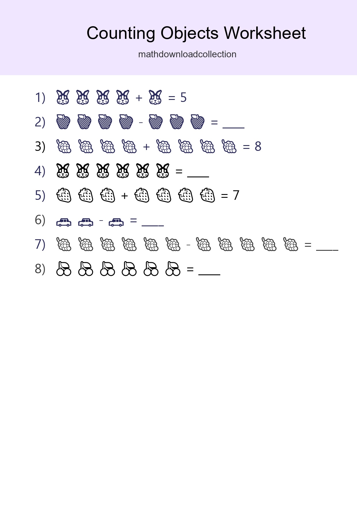 Learn Counting With Pictures Worksheet (Kindergarten) - Part 135
