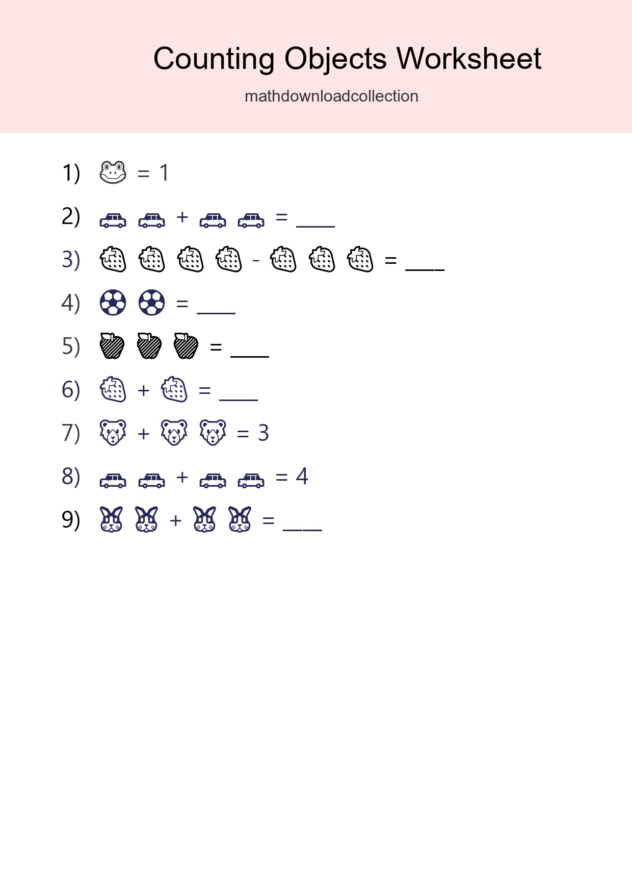 Pre-K Count The Objects Worksheet - Part 256