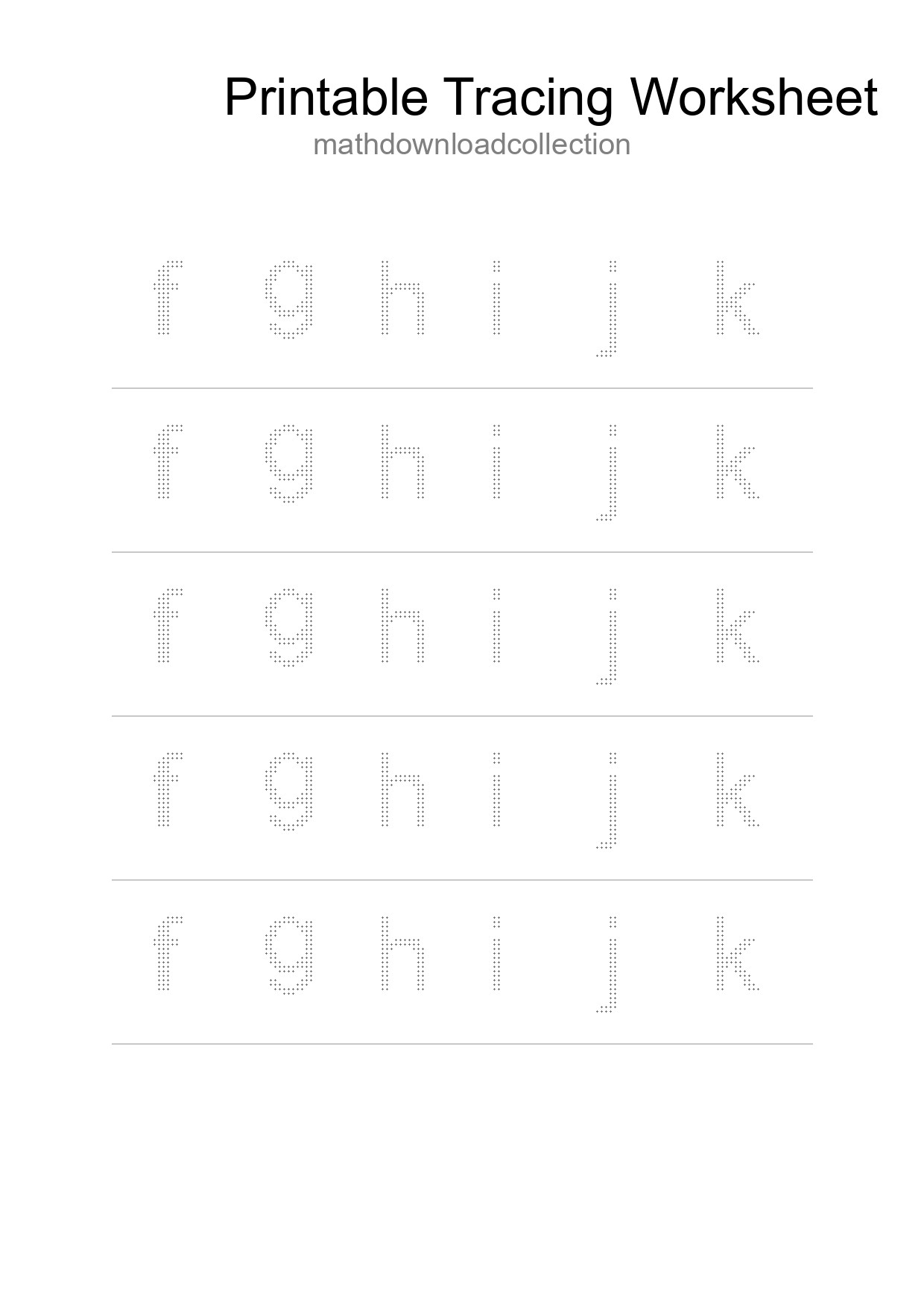 Printable Tracing Worksheet For Kids - Part 197