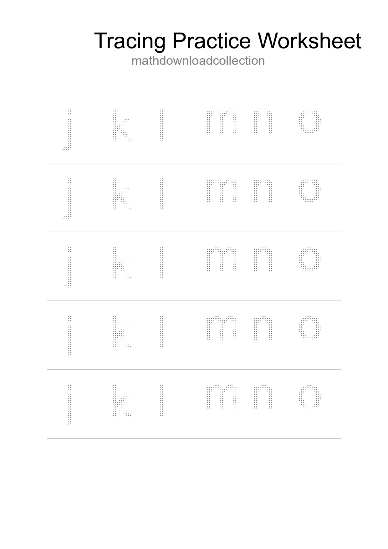 Printable Tracing Worksheet For Kids - Part 285